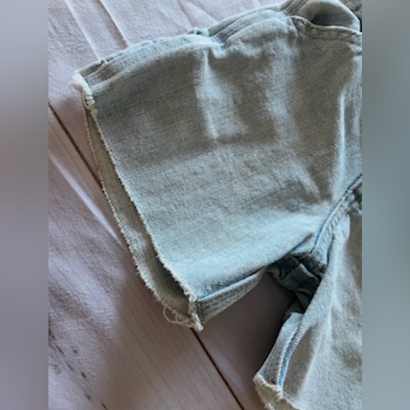 Vintage OshKosh B'gosh Carpenter Shorts Toddler Boys 2T Light Wash Snap Button - Picture 6 of 11